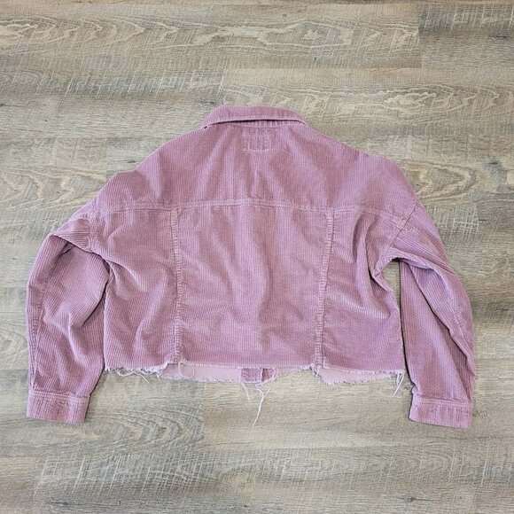 AMERICAN EAGLE | Corduroy Cropped Raw Hem Button Up Shacket | Sz. S - Picture 6 of 6